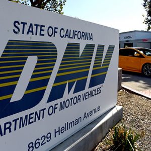 A car leaves the Department of Motor Vehicles location in Rancho Cucamonga on Thursday, September 20, 2018. Some DMV offices experienced technical issues leading to long delays at many locations. Rancho Cucamonga was one location in the Inland Empire that was not affected. (Photo by Jennifer Cappuccio Maher, Inland Valley Daily Bulletin/SCNG)